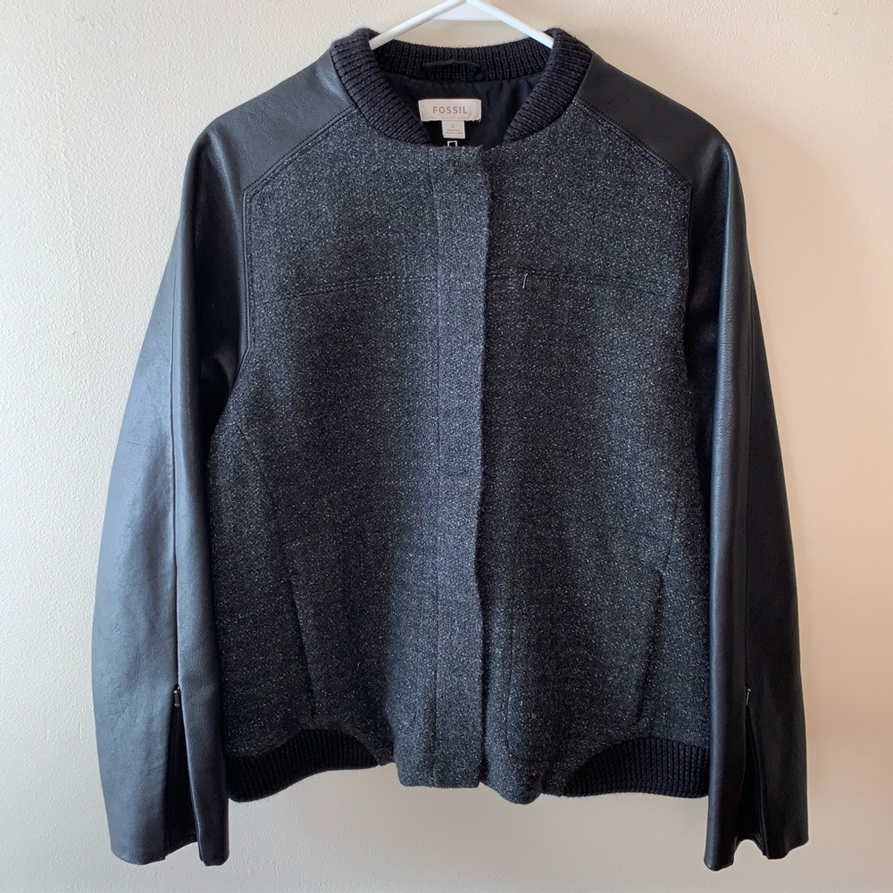 Fossil Biker Leather/Wool Jacket